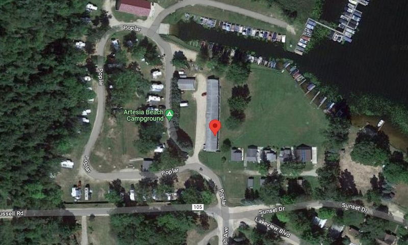 Artesia Beach Campground and Motel - Aerial Map (newer photo)